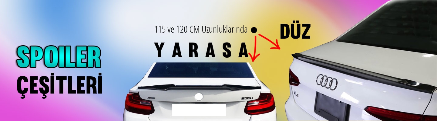 Spoiler Çeşitleri 115 - 120 Cm Yarasa ve Düz Piano Black