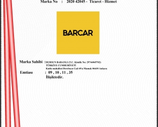 BARCAR MARKA PATENTİMİZ