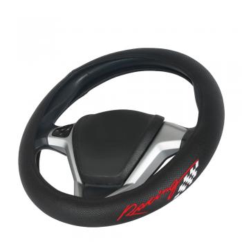 POŞETLİ SUNİ NAKIŞLI DİREKSİYON KILIFI RACING