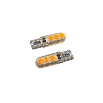 4508067 LED AMPUL 12V T10 12 LED TURUNCU SİLİKONLU